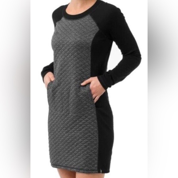 SMARTWOOL NWTs diamond peak quilted dress merino wool long sleeve XS - Picture 1 of 12